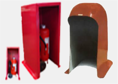 Abrigo para Extintor Tipo Carreta e Sobre Rodas